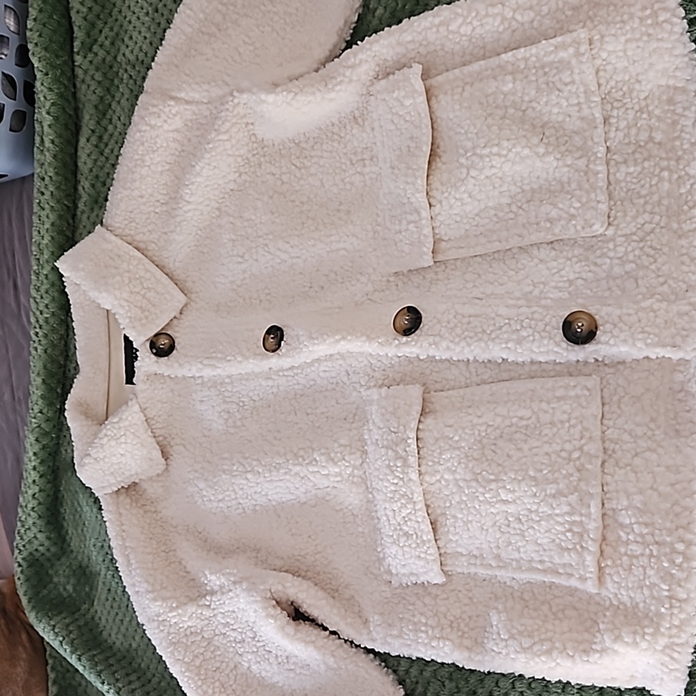 White fleece jacket